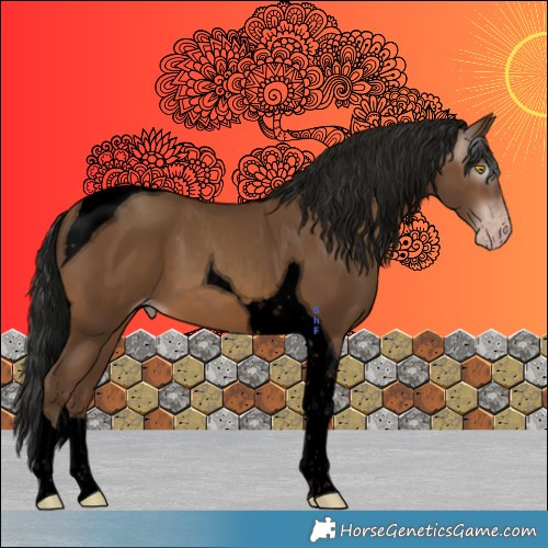 Horse Color:Gray Void Amber Champagne Tobiano 