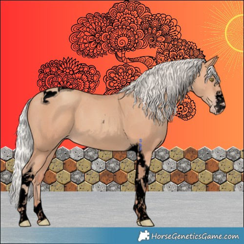 Horse Color:Void Silver Amber Champagne Tobiano 