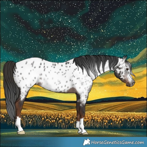 Horse Color:Gray Liver Chestnut Near Leopard 