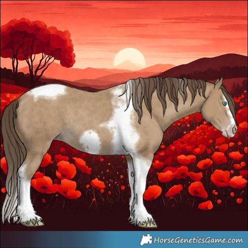 Horse Color:Classic Cream Champagne Splash Tobiano Frame Rabicano