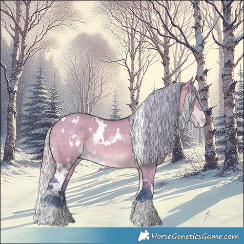Horse Color:Watercolor White Spotted Silver Brown Dun Sabino 