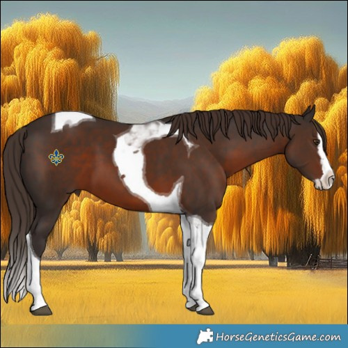 Horse Color:Liver Chestnut Splash Tobiano
