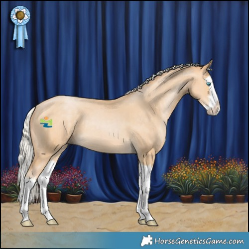 Horse Color:White Spotted Silver Buckskin Pearl Splash 