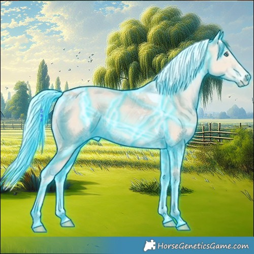 Horse Color:Thunderstruck Cremello Splash Tobiano 