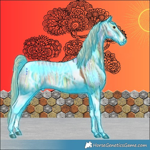 Horse Color:Thunderstruck Chocolate Palomino Ice Tobiano 