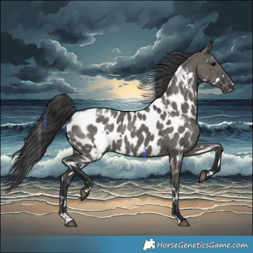 Horse Color:Platinum White Spotted Grullo Appaloosa