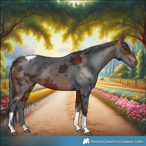 Horse Color:Bay Merle Tobiano 