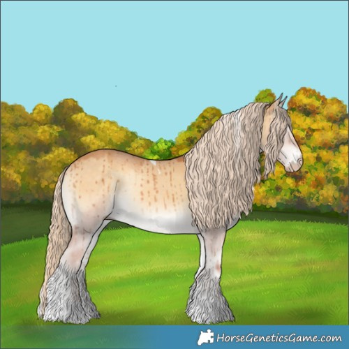 Horse Color:Gray Cremello Onyx Tobiano Brindle