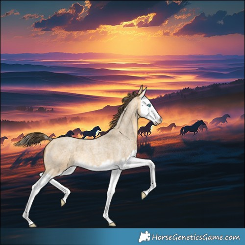 Horse Color:Amber Cream Champagne Roan Splash 