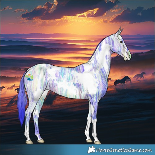 Horse Color:Watercolor White Spotted Brown Ice