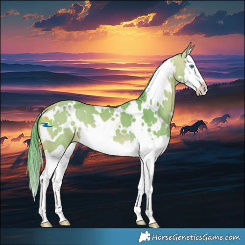 Horse Color:Watercolor White Spotted Buckskin Dun Splash 