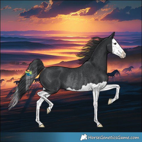 Horse Color:Black Splash Rabicano