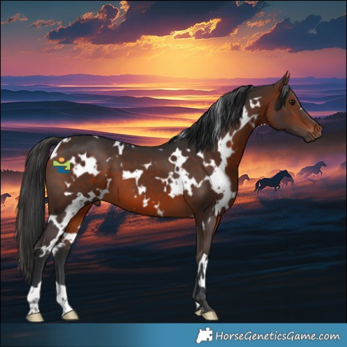 Horse Color:White Spotted Brown 