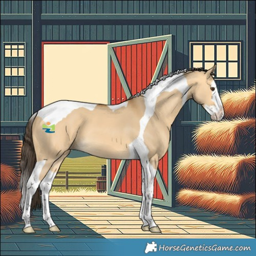 Horse Color:Buckskin Dun Splash Tobiano