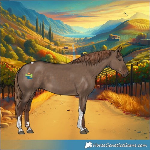 Horse Color:Liver Red Dun Tobiano