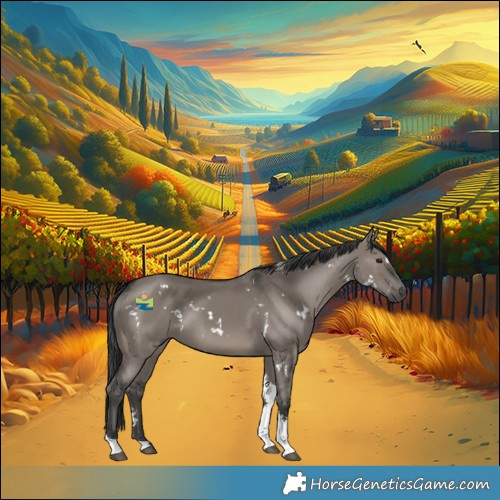 Horse Color:White Spotted Grullo Mushroom Tobiano