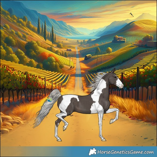 Horse Color:White Spotted Silver Black Tobiano