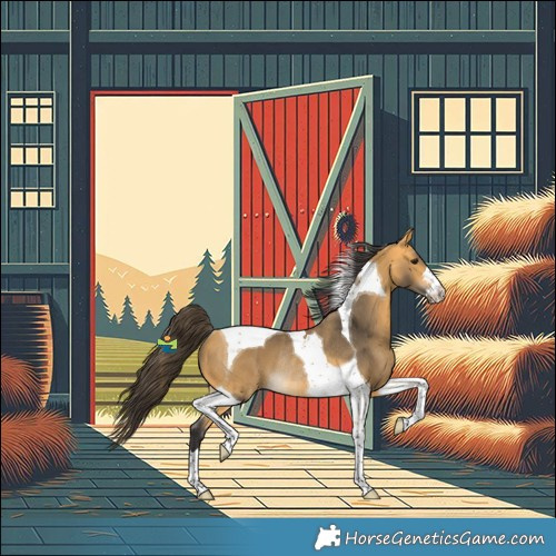 Horse Color:Buckskin Tobiano Rabicano