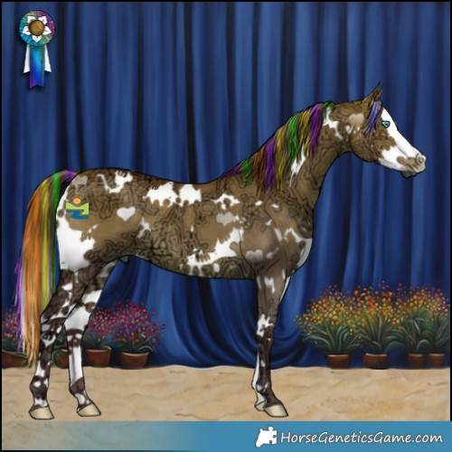 Horse Color:Painted White Spotted Chocolate Bay Ice Dun Splash