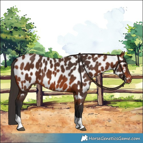 Horse Color:Bay Tobiano Near Leopard Rabicano 