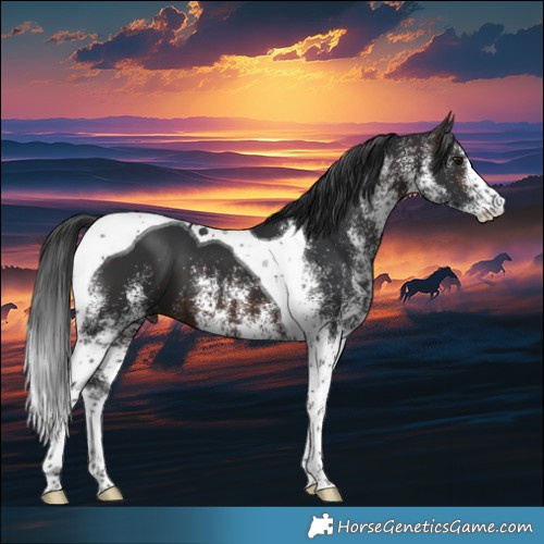 Horse Color:White Spotted Brown Tobiano