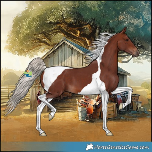 Horse Color:Chocolate Silver Brown Tobiano 