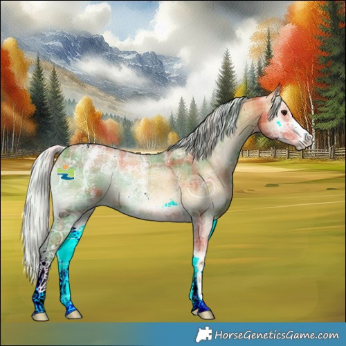 Horse Color:Powder White Plaid  Silver Bay Ice Onyx 