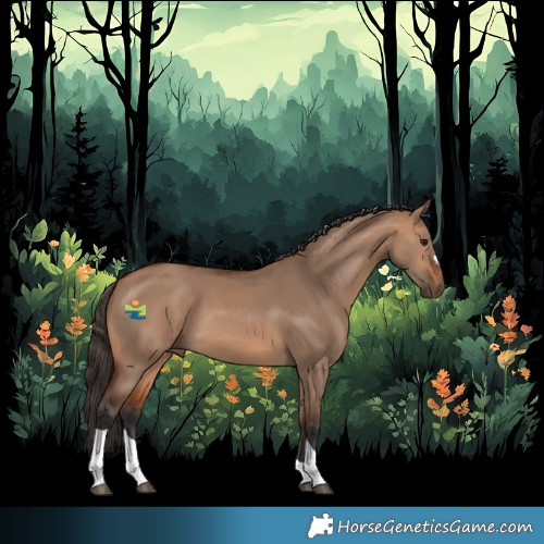 Horse Color:Bay Dun Tobiano 