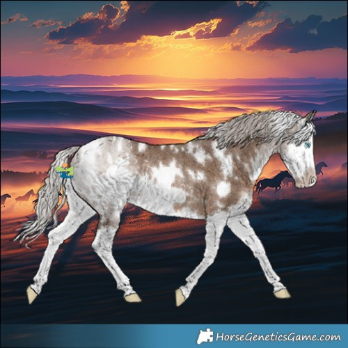 Horse Color:White Spotted Silver Brown Dun Splash Frame Rabicano 