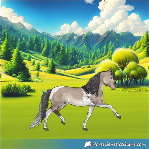 Horse Color:Brown Dun Merle Tobiano