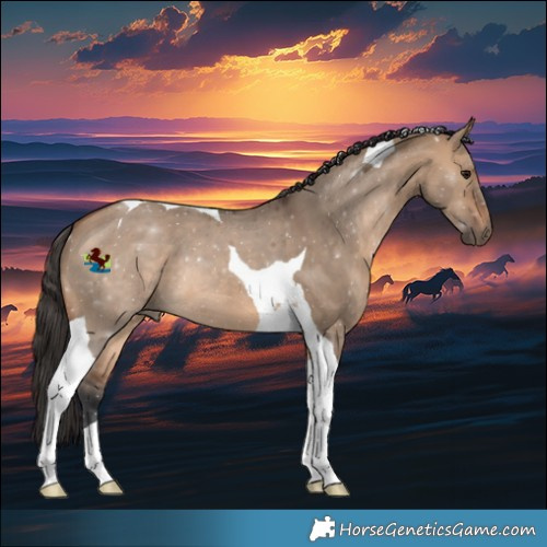 Horse Color:Bay Dun Tobiano 