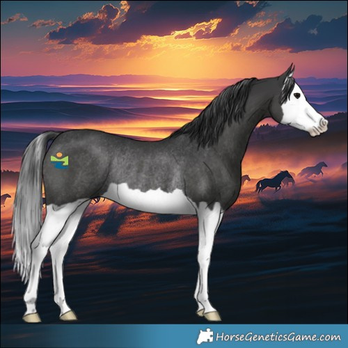 Horse Color:Black Splash Rabicano 