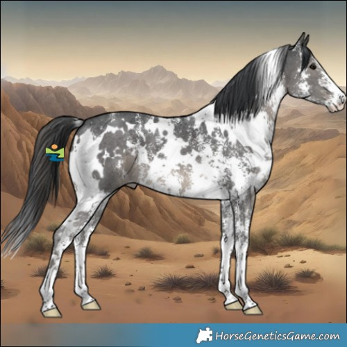 Horse Color:White Spotted Black Sabino