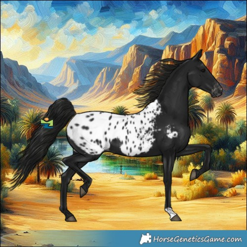 Horse Color:Gray Black Appaloosa
