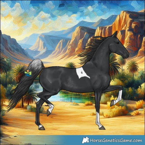 Horse Color:Black Tobiano Rabicano 