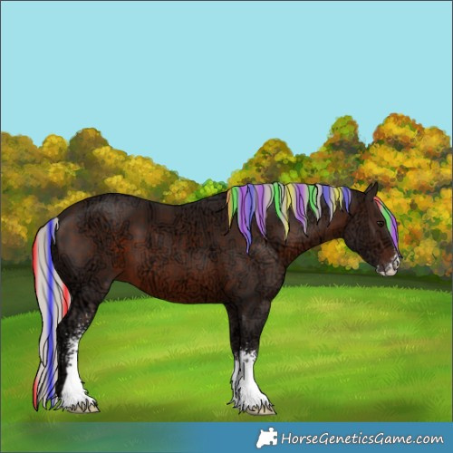 Horse Color:Painted Silver Brown Ice Sabino 
