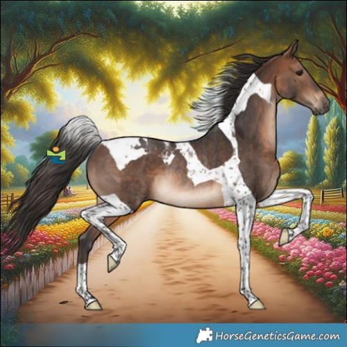 Horse Color:Brown Tobiano Rabicano 
