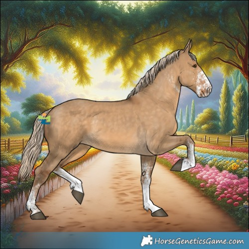 Horse Color:White Spotted Chocolate Palomino Dun