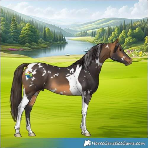 Horse Color:White Spotted Buckskin Tobiano 