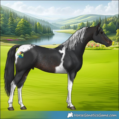Horse Color:Brown Tobiano Rabicano