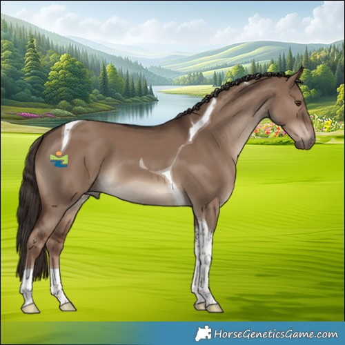 Horse Color:Liver Red Dun Tobiano 