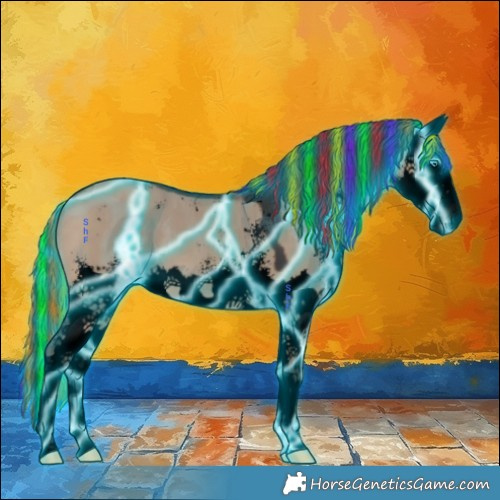 Horse Color:Void Painted Thunderstruck Brown Dun Sabino Splash 