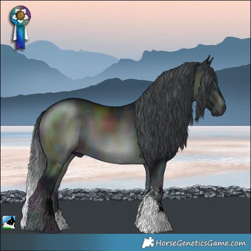 Horse Color:Midnight Brown Chinchilla Onyx Sabino