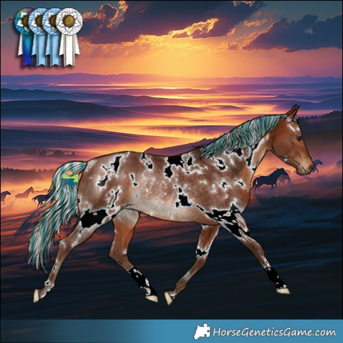 Horse Color:Painted White Spotted Silver Bay Rabicano 