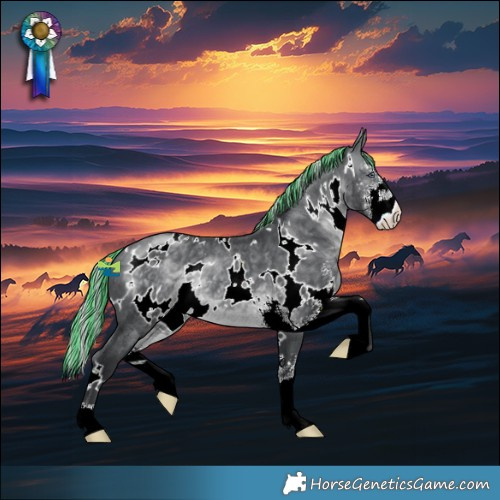 Horse Color:Painted White Spotted Silver Brown Chinchilla Sabino 