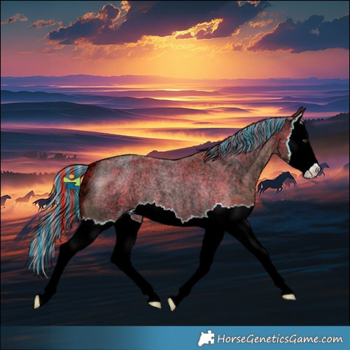 Horse Color:Painted Red Ice Roan Splash