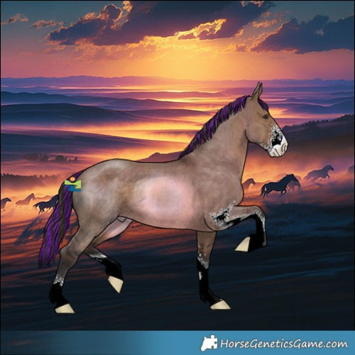 Horse Color:Painted Liver Red Dun Sabino Rabicano