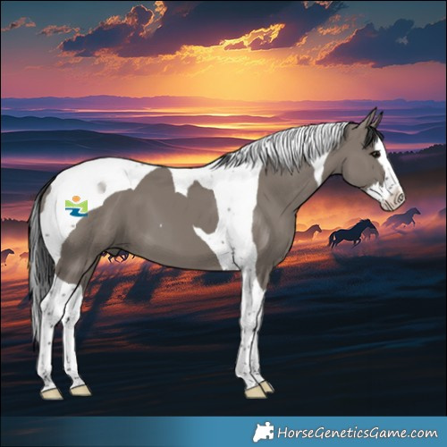 Horse Color:Grullo Splash Tobiano