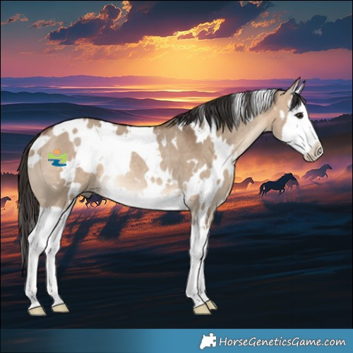 Horse Color:White Spotted Brown Dun Splash Rabicano