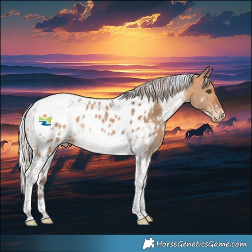 Horse Color:White Spotted Silver Bay Dun Tobiano Appaloosa Rabicano